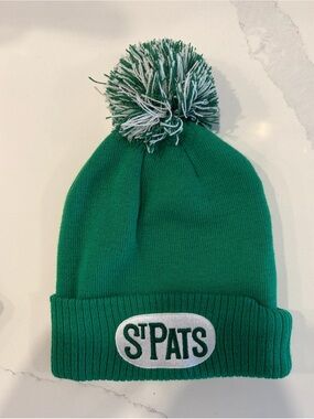 adidas Green Knit Beanie with Black Logo Patch